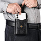 Étui Ceinture pour Smartphone Format Fold en Éco-Cuir avec Bandoulière Noir pas cher