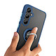 Coque pour Galaxy S26 FE avec Anneau Magnétique Rotatif et Finition Givrée Bleu nuit pas cher