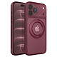 Générique Coque MagSafe pour iPhone 18 Pro avec Dos Translucide et Anneau Rotatif Bordeaux - Conçue sur mesure pour l'iPhone 18 Pro avec des découpes ajustées pour les ports, les haut-parleurs et des boutons moulés réactifs.