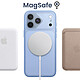 Acheter Générique Coque MagSafe pour iPhone 18 Pro avec Dos Translucide et Anneau Rotatif Bleu