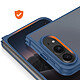 Avis Coque pour iPhone Duo Antichoc avec Dos Rigide Givré et Cadre Souple Renforcé Bleu