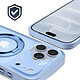Avis Générique Coque MagSafe pour iPhone 18 Pro avec Dos Translucide et Anneau Rotatif Bleu