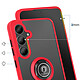 Avis Coque pour Galaxy S26 FE avec Anneau Magnétique Rotatif et Finition Givrée Rouge