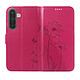 Acheter Zanaé Étui Portefeuille pour Galaxy A17 Premium Design Fleurs Papillon Fuchsia