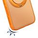 Générique Coque MagSafe pour iPhone 18 Pro avec Dos Translucide et Anneau Rotatif Orange pas cher