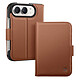 Générique Étui Portefeuille pour iPhone Duo en Cuir avec Support Dépliable Marron - Conçu sur mesure pour iPhone Duo, cet étui épouse fidèlement les lignes pliables de votre smartphone tout en préservant l'accès direct aux boutons et aux connectiques.