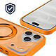 Avis Générique Coque MagSafe pour iPhone 18 Pro avec Dos Translucide et Anneau Rotatif Orange