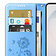 Zanaé Étui Portefeuille pour Galaxy S26 Premium Design Fleurs Papillon Bleu clair pas cher