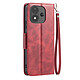 Étui Portefeuille pour Redmi Note 17 Vintage avec Support Vidéo et Dragonne Bordeaux - Étui portefeuille pour Redmi Note 17 avec protection intégrale et format pratique pour tous les jours