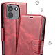 Avis Étui Portefeuille pour Redmi Note 17 Pro Max Vintage avec Support et Dragonne Bordeaux