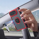 Coque pour iPhone Duo Protection Bi-matière avec Supports Anneau Magnétiques Noir / Transparent pas cher