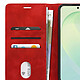 Étui Portefeuille pour Galaxy S26 FE Effet Daim avec Support Rouge pas cher