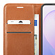 Zanaé Étui pour Samsung Galaxy S26 FE Effet Grainé avec Porte-Cartes et Support Vidéo Marron pas cher