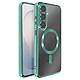 Coque MagSafe pour Samsung Galaxy S26 FE avec Contour Chromé Antichoc Vert - Cette coque pour Samsung Galaxy S26 FE offre une protection renforcée grâce à l'association robuste de polycarbonate rigide et de silicone gel absorbant.