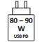 80 - 90 W 80 - 90 W